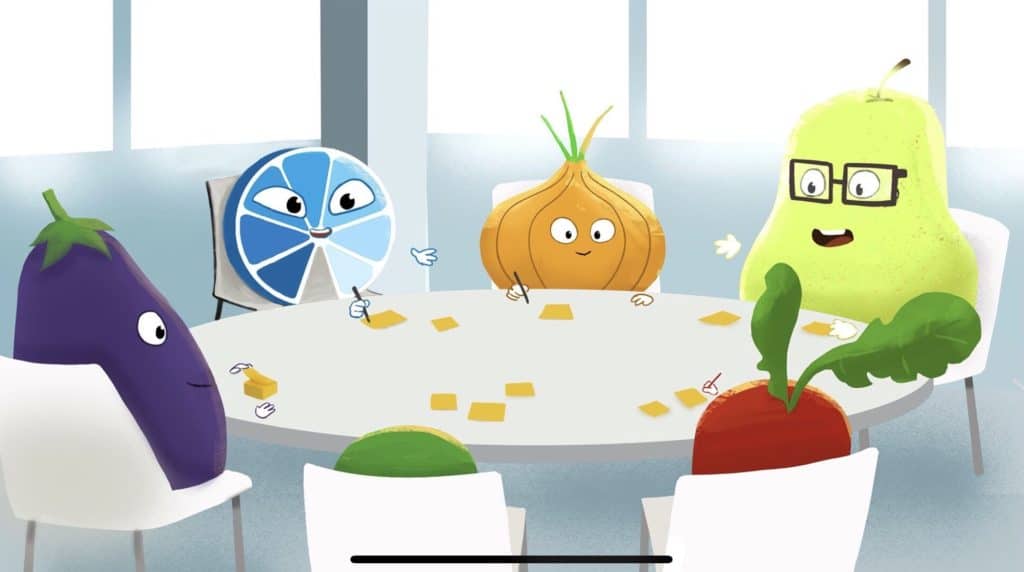 personnages légumes et logo lemon adds en réunion
